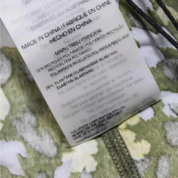 The Upside High Rise Spotted Lili Midi Pants Leggings Green Size Medium NWT - Picture 6 of 9